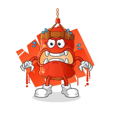 Kum torbası canavar vektörü. çizgi film karakteri