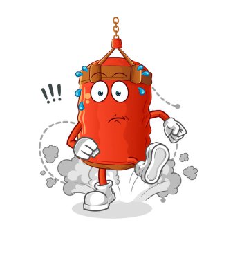 Kum torbası çizimi. karakter vektörü