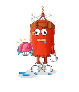 Kum torbası beyin vektörü yok. çizgi film karakteri