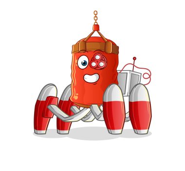 Geleceğin robot vektörünü yumrukluyorum. çizgi film karakteri