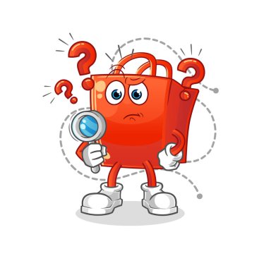 Alışveriş torbası illüstrasyon arıyor. karakter vektörü