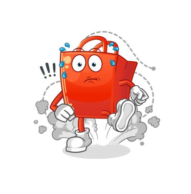 Alışveriş torbası çizim yapıyor. karakter vektörü