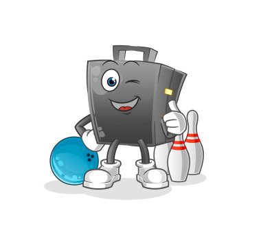 Çanta bovling oynuyor. karakter vektörü