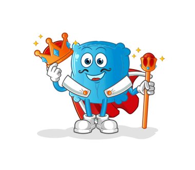 yastık kralı vektörü. çizgi film karakteri