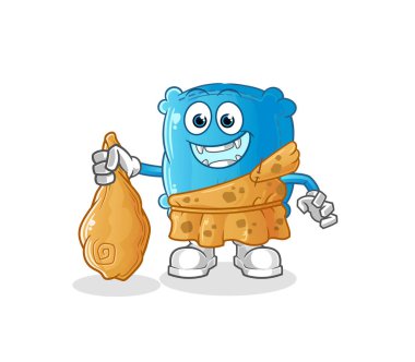 yastık antik çizgi film. çizgi film maskotu vektörü