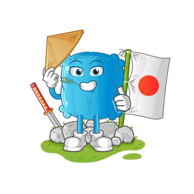 Yastık Japon vektörü. çizgi film karakteri