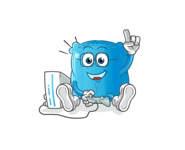 Yastık oyun oynuyor. çizgi film karakteri