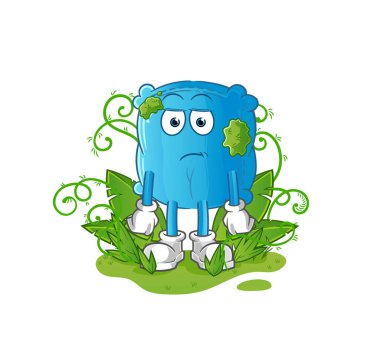 Yastık çok uzun bir maskot bekliyor. çizgi film vektörü