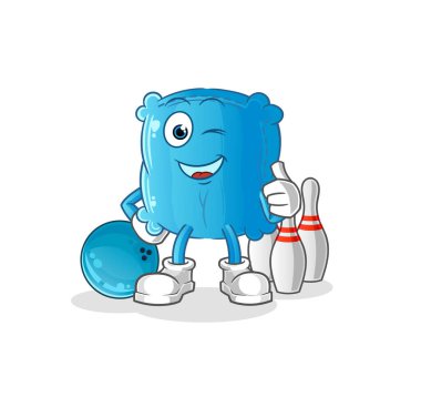 Yastık oyunu bowling illüstrasyonu. karakter vektörü