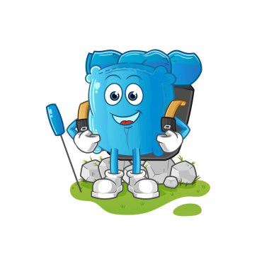 Yastık kamp maskotu. çizgi film vektörü