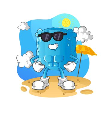 Yastık yazın güneşleniyor. karakter vektörü