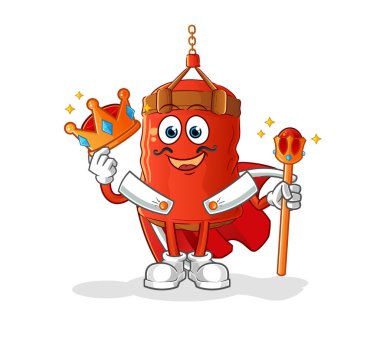 Kum torbası kral vektörü. çizgi film karakteri