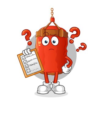 Torba çizelgesi vektörünü yumrukluyorum. çizgi film karakteri