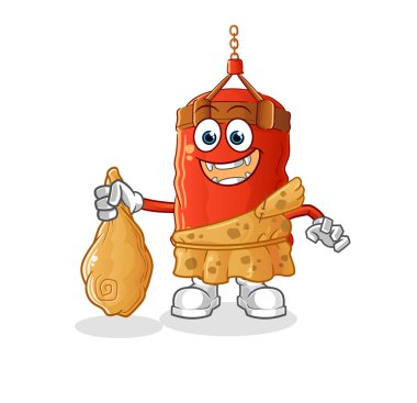 Kum torbası eski karikatür. çizgi film maskotu vektörü