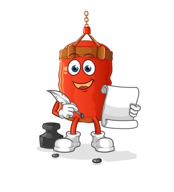 Kum torbası yazar vektörü. çizgi film karakteri