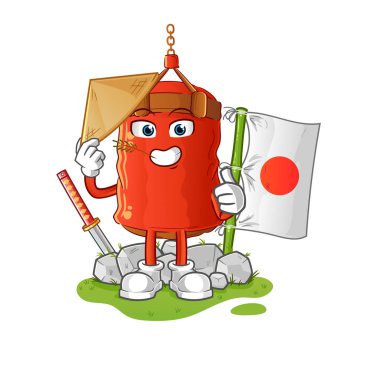 Kum torbası Japon vektörü. çizgi film karakteri