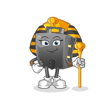 Evrak çantası eski Mısır çizgi filmi. çizgi film maskotu vektörü