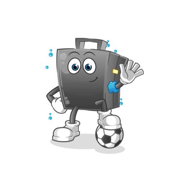 Evrak çantası futbol illüstrasyonu oynuyor. karakter vektörü