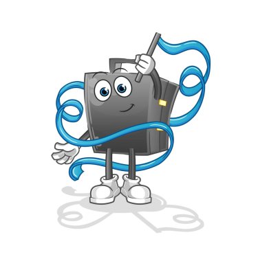 Evrak çantası Ritmik Jimnastik maskotu. çizgi film vektörü