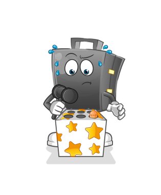 Evrak çantası bir köstebek maskotunu öldürdü. çizgi film vektörü