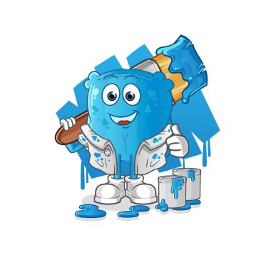 Yastık boyacısı çizimi. karakter vektörü