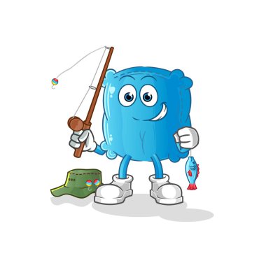 Yastık balıkçısı illüstrasyonu. karakter vektörü