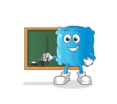 yastık öğretmeni vektörü. çizgi film karakteri