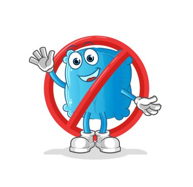 Yastık maskotuna hayır de. çizgi film vektörü