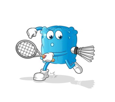 Yastık badminton oynuyor. karakter vektörü