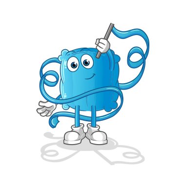 yastık ritim jimnastik maskotu. çizgi film vektörü