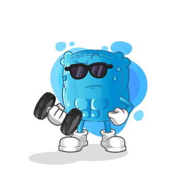 Yastık kaldırma halteri taşıyıcısı. çizgi film karakteri