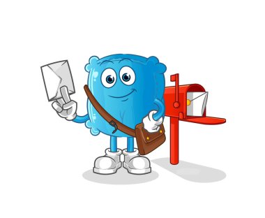 yastık postacı vektörü. çizgi film karakteri