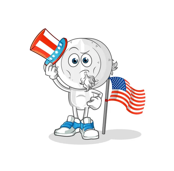 Medicine Tablet Head Cartoon Uncle Sam Character Cartoon Mascot Vector — Stock Vector