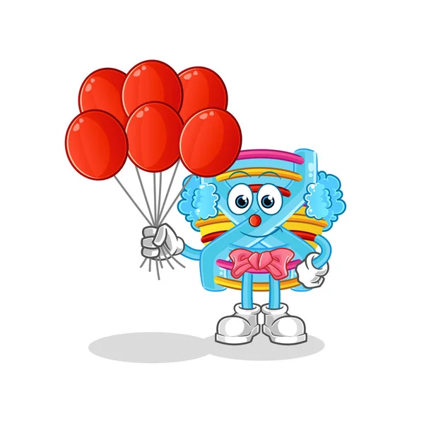 Dna Clown Balloons Vector Cartoon Character — Stock Vector