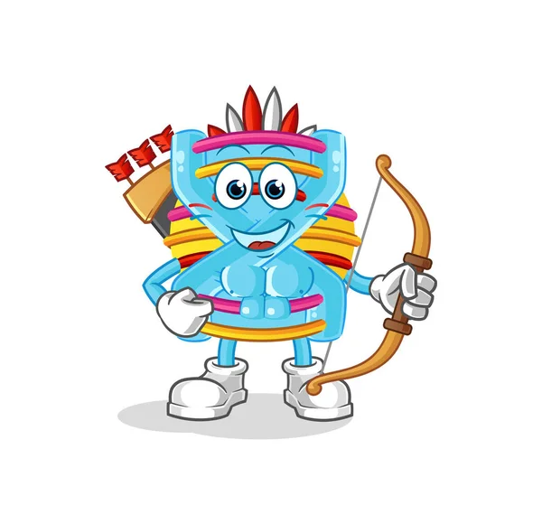 Adn Tribu Amérindienne Vecteur Mascotte Dessin Animé — Image vectorielle