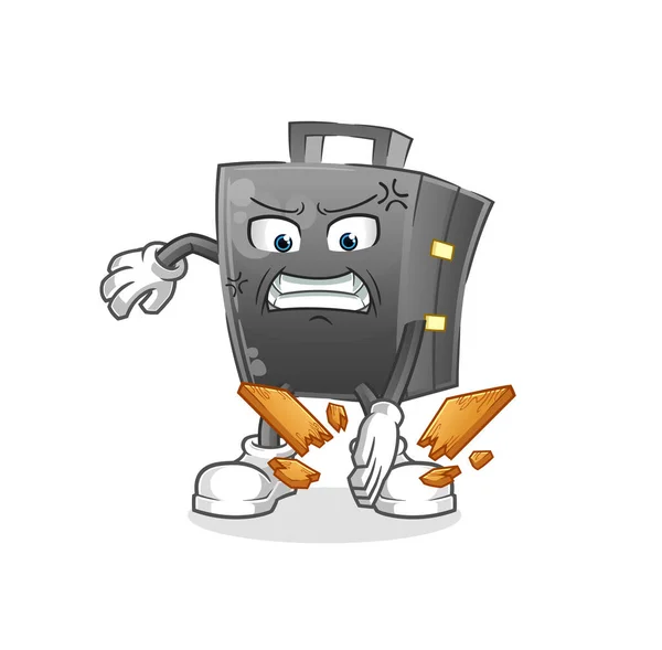 Briefcase Karate Mascot Cartoon Vector — Stock Vector
