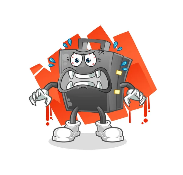 Briefcase Monster Vector Cartoon Character — Stock Vector