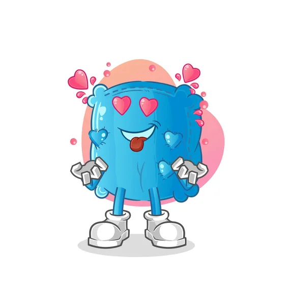 Travesseiro Queda Vetor Amor Personagem Desenho Animado —  Vetores de Stock