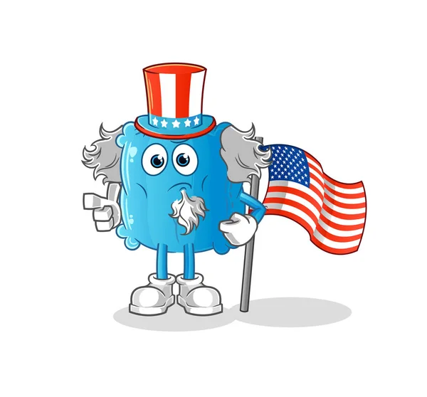 Pillow Uncle Sam Character Cartoon Mascot Vector — Stock Vector