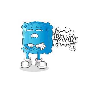 pillow very pissed off illustration. character vector