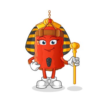 Kum torbası eski Mısır çizgi filmi. çizgi film maskotu vektörü