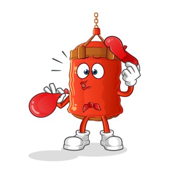 Pandomim torbası balon şişiriyor. çizgi film maskotu vektörü