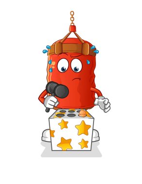 Kum torbası oyunu bir köstebek maskotunu öldürdü. çizgi film vektörü