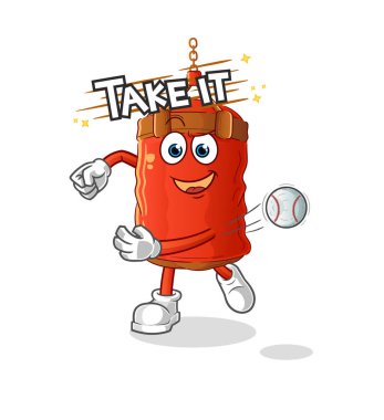 Beyzbol taşıyıcısını yumruklamak. çizgi film karakteri