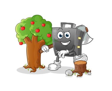 Evrak çantası Marangoz çizimi. karakter vektörü