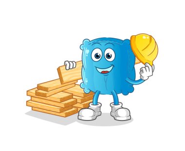 Yastık yapımcısı vektörü. çizgi film karakteri