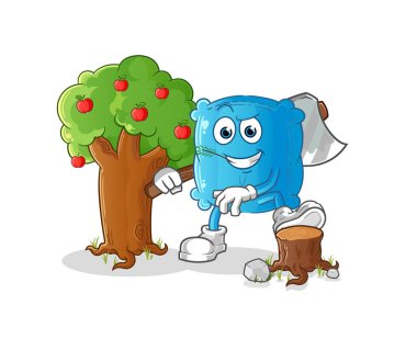 yastık marangozu çizimi. karakter vektörü