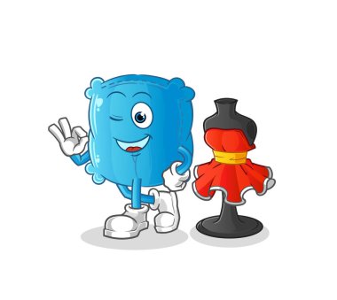 yastık tasarımcısı vektörü. çizgi film karakteri