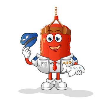 Kum torbası maskotu. çizgi film vektörü