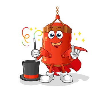 Kum torbası sihirbazı illüstrasyonu. karakter vektörü